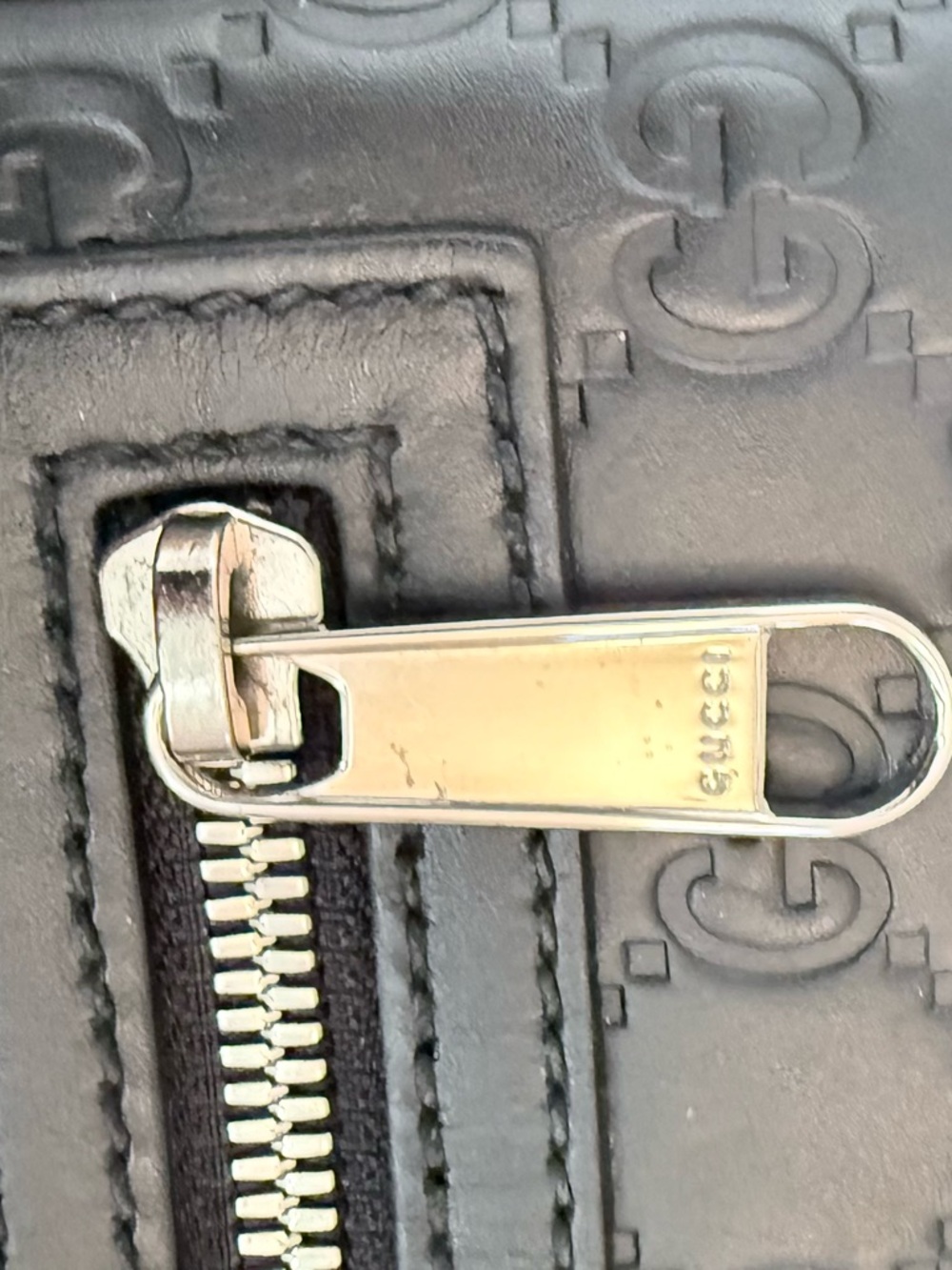 Gucci Black Monogram Leather Messenger Bag - Picture 10 of 16